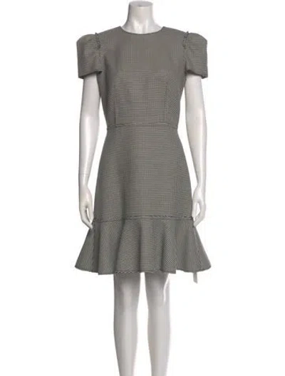 Pre-owned Jason Wu Houndstooth Print Mini Dress In Black