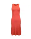 Jason Wu Knitted Sleeveless Maxi Dress In Coral Viscose In Orange