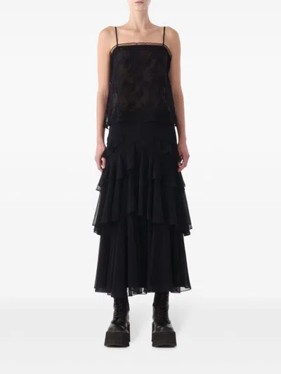 Jason Wu Lace-appliqué Top In Black