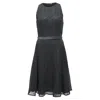 Jason Wu Lace Detail Midi Flared Dress In Black Polyester In Black