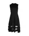 Jason Wu Lace Insert Sleeveless Dress In Black Rayon In Black