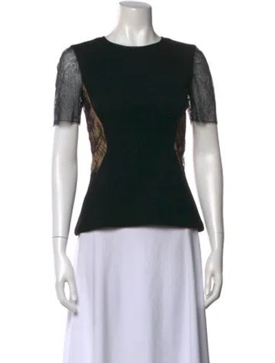 Pre-owned Jason Wu Lace Pattern Crew Neck Top In Black