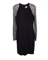 Jason Wu Lace Pattern Knee-length Dress In Black Viscose In Black