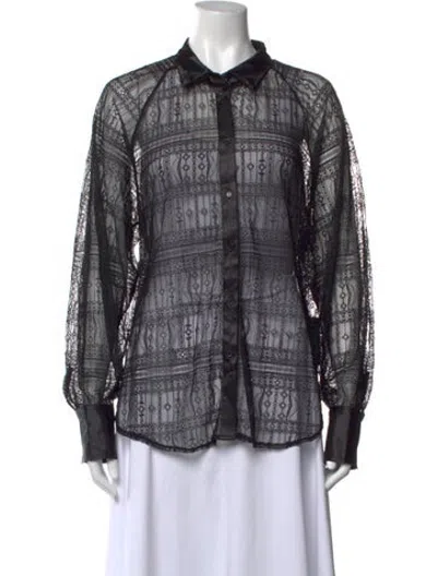 Pre-owned Jason Wu Lace Pattern Long Sleeve Blouse W/ Tags In Multicolor