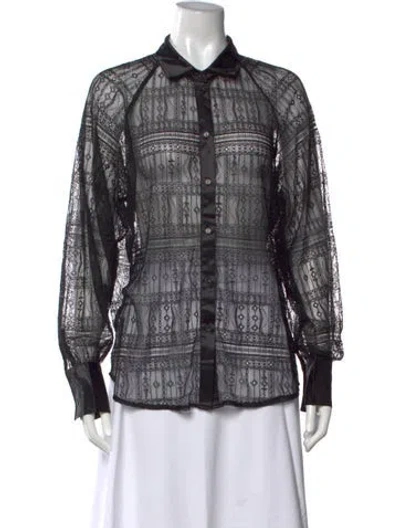 Pre-owned Jason Wu Lace Pattern Long Sleeve Top W/ Tags In Multicolor