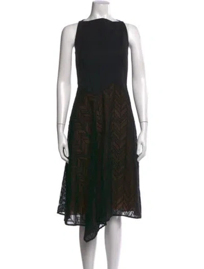 Pre-owned Jason Wu Lace Pattern Midi Length Dress In Black