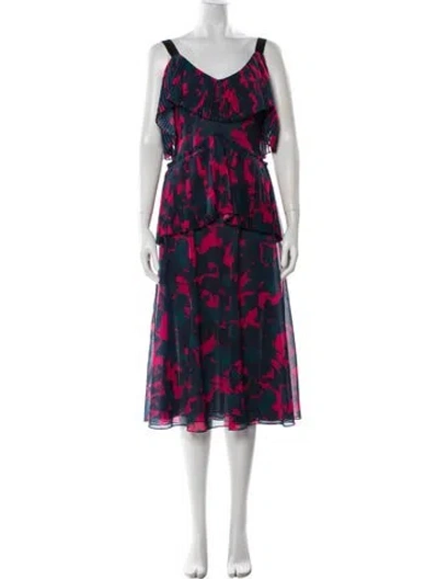 Pre-owned Jason Wu Lace Pattern Midi Length Dress In Blue