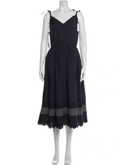 Pre-owned Jason Wu Lace Pattern Midi Length Dress In Blue