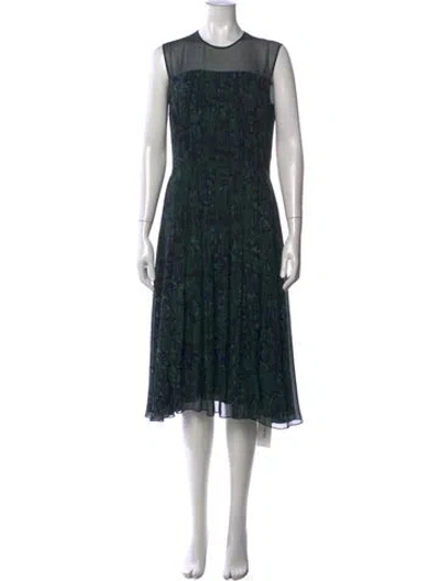 Pre-owned Jason Wu Lace Pattern Midi Length Dress In Green