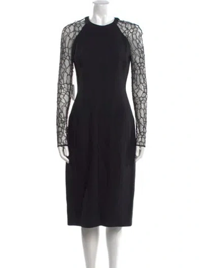 Pre-owned Jason Wu Lace Pattern Midi Length Dress W/ Tags In Black