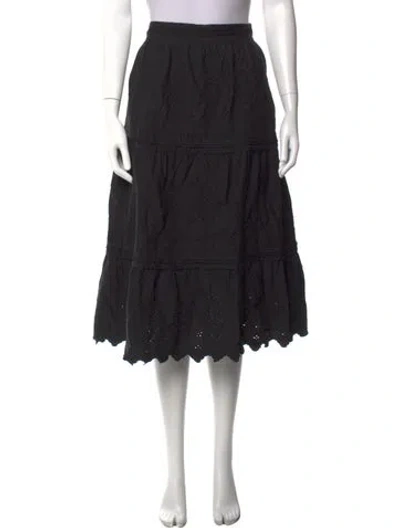 Pre-owned Jason Wu Lace Pattern Midi Length Skirt In Black