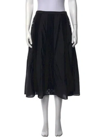 Pre-owned Jason Wu Lace Pattern Midi Length Skirt In Black
