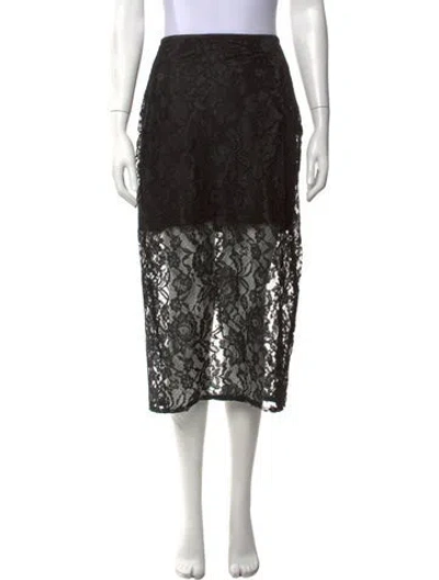 Pre-owned Jason Wu Lace Pattern Midi Length Skirt In Black
