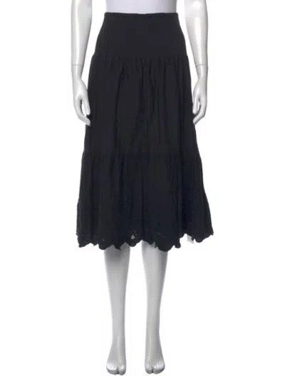 Pre-owned Jason Wu Lace Pattern Midi Length Skirt In Black