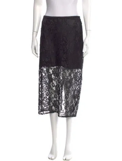 Pre-owned Jason Wu Lace Pattern Midi Length Skirt W/ Tags In Black