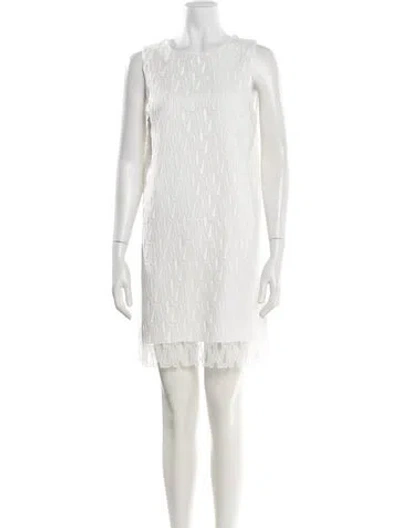 Pre-owned Jason Wu Lace Pattern Mini Dress In White