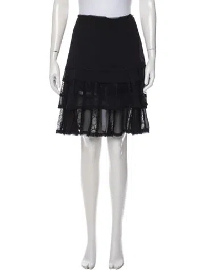 Pre-owned Jason Wu Lace Pattern Mini Skirt In Black