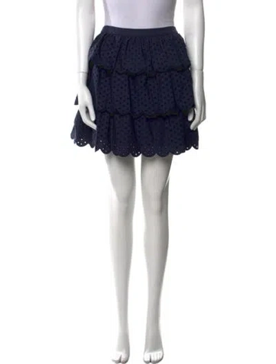 Pre-owned Jason Wu Lace Pattern Mini Skirt In Blue