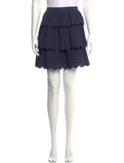 Pre-owned Jason Wu Lace Pattern Mini Skirt In Blue