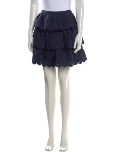 Pre-owned Jason Wu Lace Pattern Mini Skirt In Blue