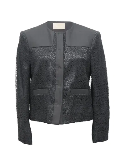 Pre-owned Jason Wu Lace-detail Single-breasted Blazer In Black