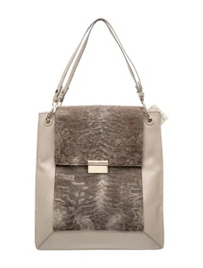 Pre-owned Jason Wu Lamb Fur Christy Large In Gray