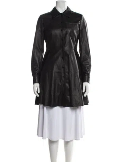 Pre-owned Jason Wu Lamb Leather Coat In Black