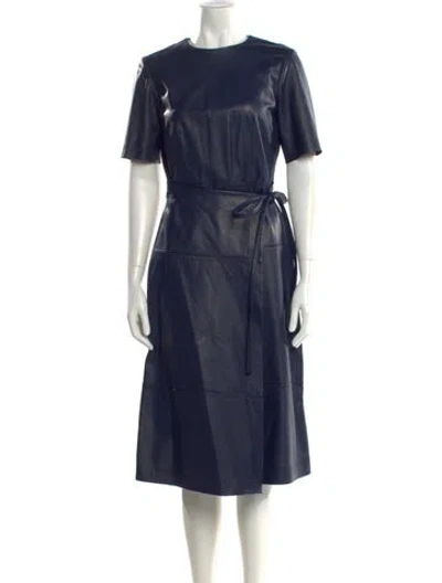 Pre-owned Jason Wu Lamb Leather Midi Length Dress In Blue