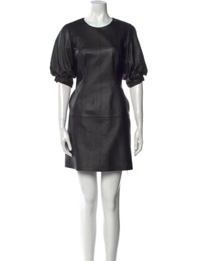 Pre-owned Jason Wu Lamb Leather Mini Dress In Black