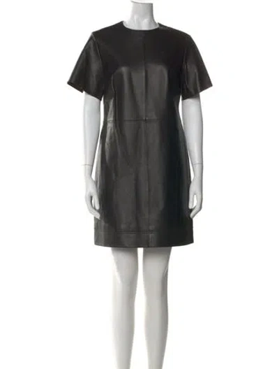 Pre-owned Jason Wu Lamb Leather Mini Dress In Black
