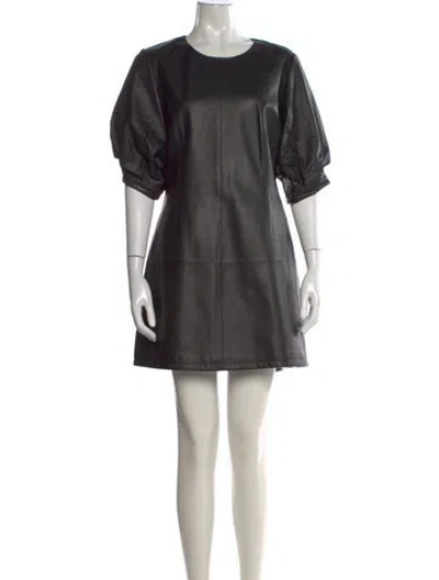 Pre-owned Jason Wu Lamb Leather Mini Dress In Black