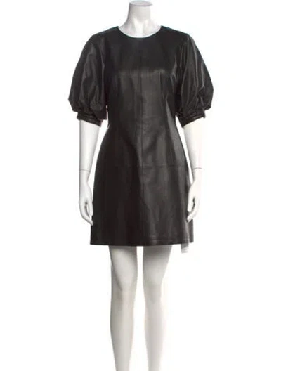 Pre-owned Jason Wu Lamb Leather Mini Dress In Black