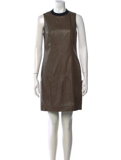 Pre-owned Jason Wu Lamb Leather Mini Dress In Green