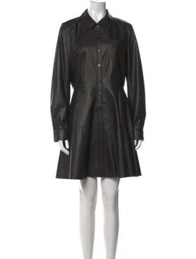 Pre-owned Jason Wu Lamb Leather Mini Dress W/ Tags In Black