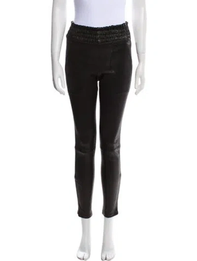 Pre-owned Jason Wu Lamb Leather Skinny Leg Pants In Black