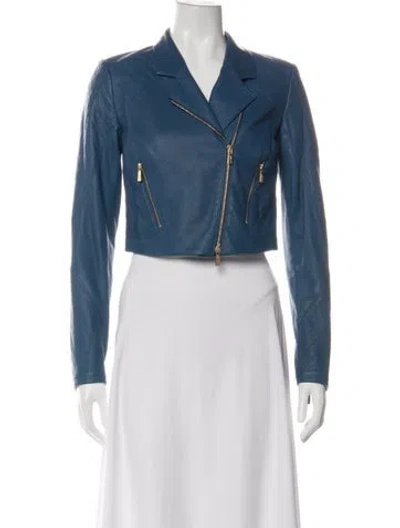 Pre-owned Jason Wu Lambskin Biker Jacket In Blue