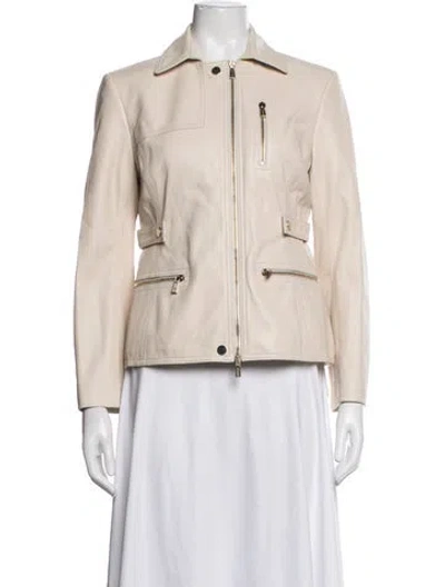 Pre-owned Jason Wu Lambskin Biker Jacket In Neutrals