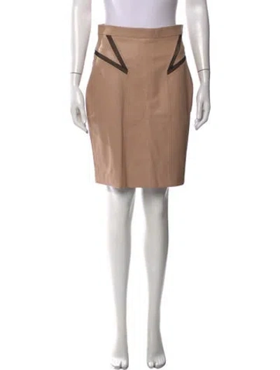 Pre-owned Jason Wu Lambskin Midi Length Skirt In Neutrals