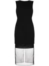 Jason Wu Layered Stretch-jersey Midi Dress In Black