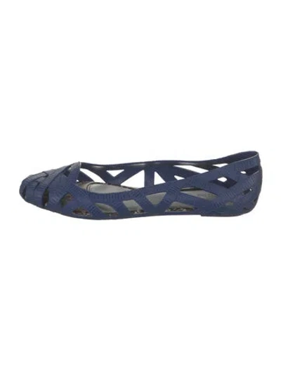 Pre-owned Jason Wu Leather Animal Print Ballet Flats In Blue
