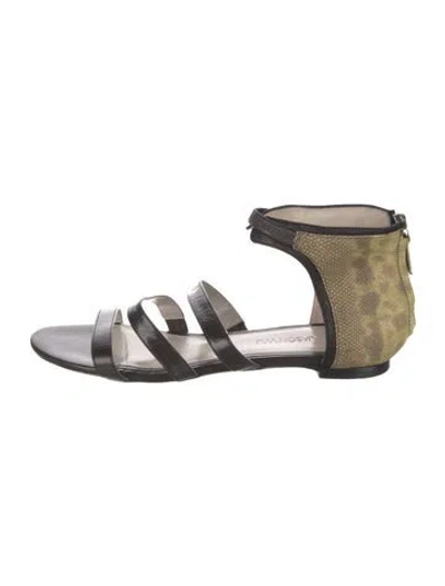 Pre-owned Jason Wu Leather Animal Print Gladiator Sandals In Brown