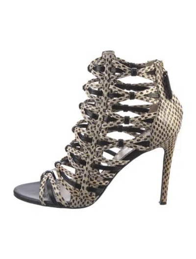 Pre-owned Jason Wu Leather Animal Print Gladiator Sandals In Neutrals