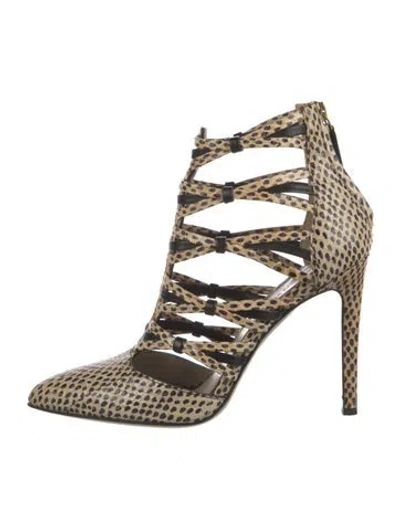 Pre-owned Jason Wu Leather Animal Print Pumps In Neutrals