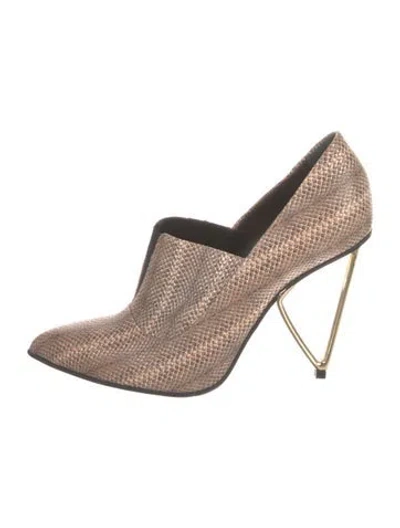 Pre-owned Jason Wu Leather Animal Print Pumps In Orange