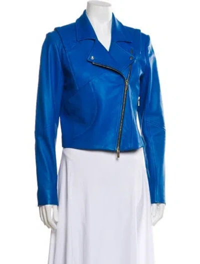 Pre-owned Jason Wu Leather Biker Jacket In Blue
