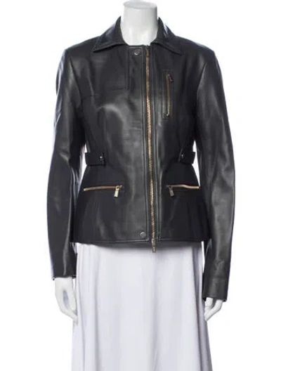 Pre-owned Jason Wu Leather Biker Jacket In Grey