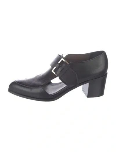 Pre-owned Jason Wu Leather Cutout Accent Pumps In Black