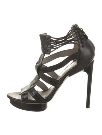 Pre-owned Jason Wu Leather Gladiator Sandals In Black