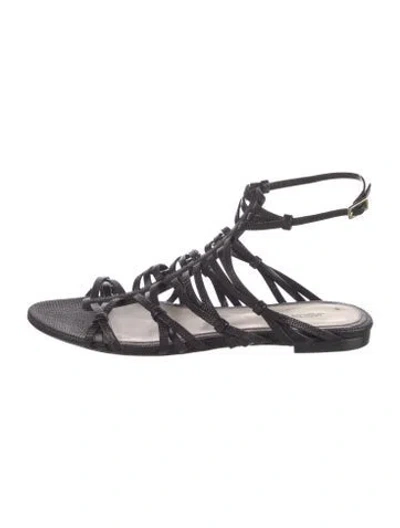 Pre-owned Jason Wu Leather Gladiator Sandals In Black