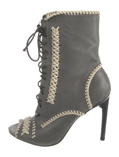 Pre-owned Jason Wu Leather Lace-up Boots In Gray